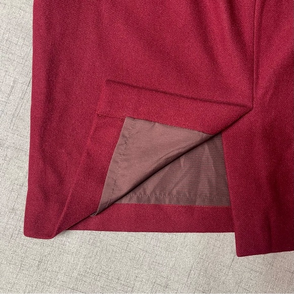 J. Crew Wool Straight Pencil Skirt Red Maroon 8 Medium - Picture 6 of 8